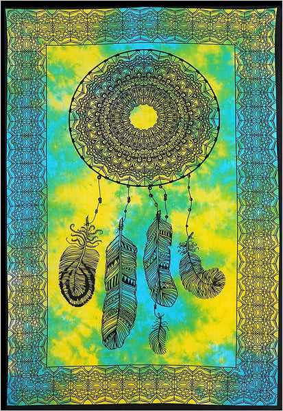 Blue & Yellow Dream Catcher Tapestry