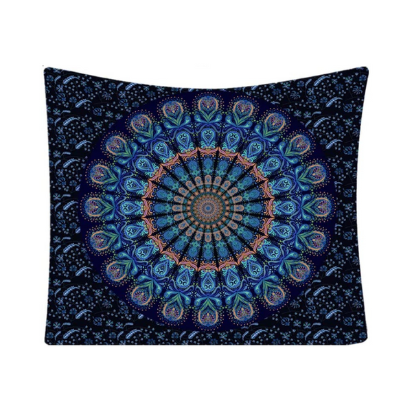 Dark Blue Mandala Tapestry