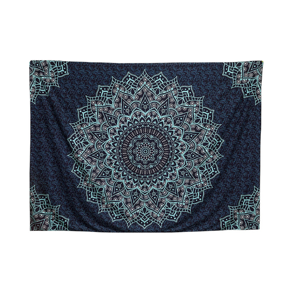 Black & Blue Mandala Tapestry