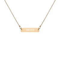 Truth Engraved Silver Bar Chain Necklace