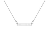 Truth Engraved Silver Bar Chain Necklace
