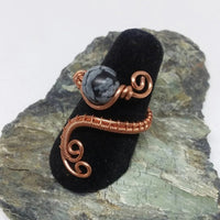 Long Style Copper& Gemstone Ring