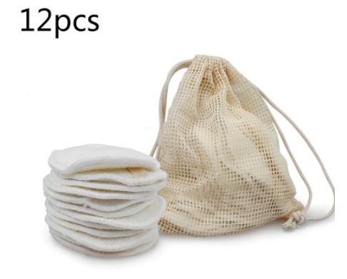 12PC Reusable Cotton Pads Makeup Remover Pads - Bamboo