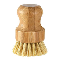 Bamboo Round Mini Scrub Brush Natural Scrub,Wash Dishes Pots Pans and Vegetables