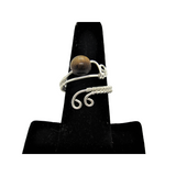 Tigers Eye & Silver Wire Wrapped Ring